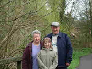 Mum, Leanne and Dad on their way into the town centre