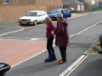 Leanne receiving coaching from mum